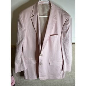 Chaps Linen Blend Sport Coat Mens Light Pink Summer 50R
